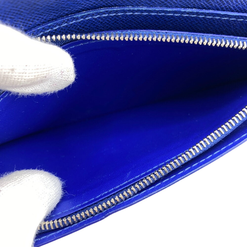 LOUIS VUITTON Long Wallet Purse M30559 Taiga blue Taiga Portefeuille Braza mens Used Authentic