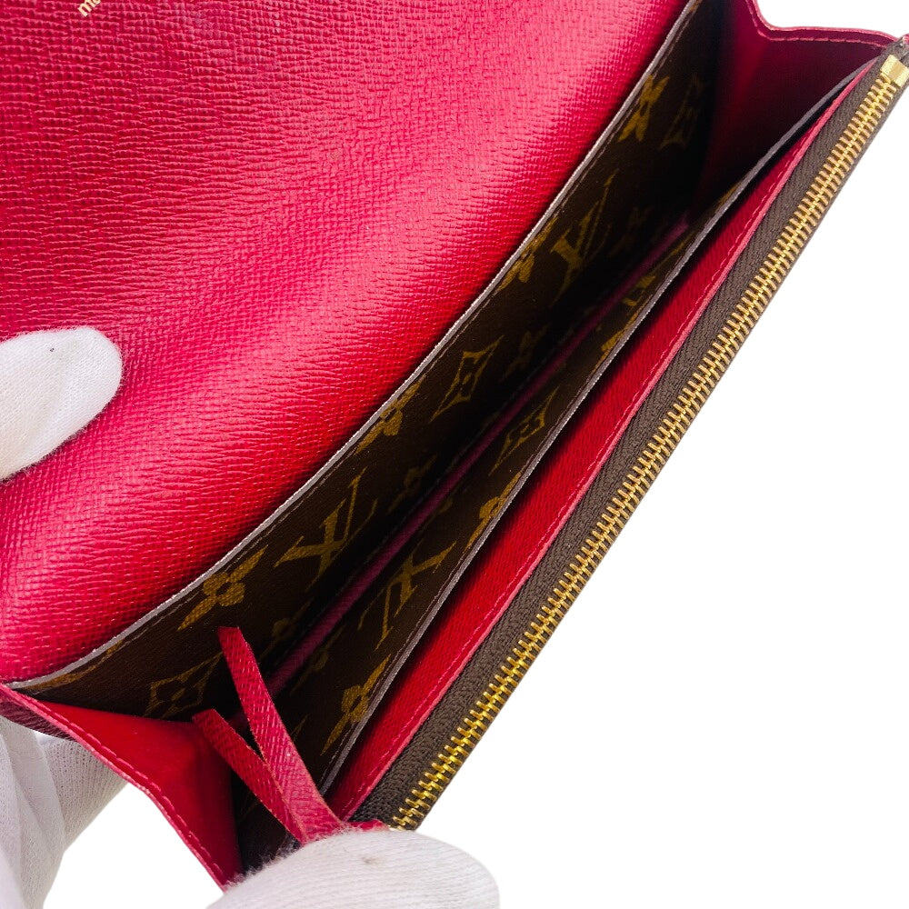 LOUIS VUITTON Long Wallet Purse M60697 Monogram Brown Monogram Portefeuille Emily Women Used Authentic