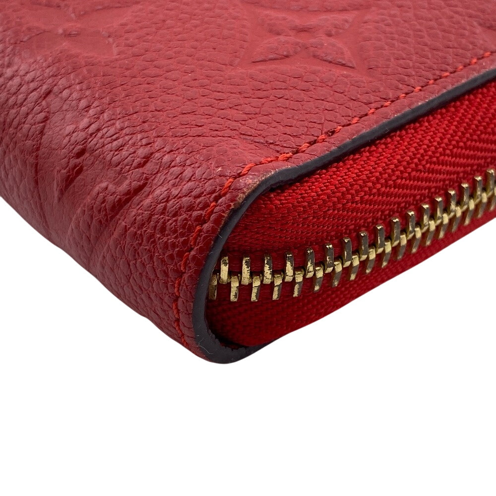 LOUIS VUITTON Long Wallet Purse M63691 leather Red Zip Around Monogram Ann Platt Zippy wallet Women Used Authentic