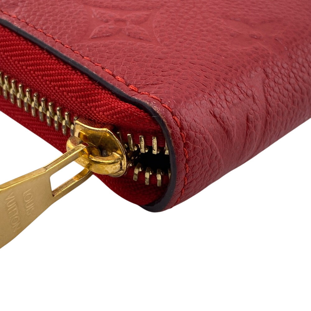 LOUIS VUITTON Long Wallet Purse M63691 leather Red Zip Around Monogram Ann Platt Zippy wallet Women Used Authentic