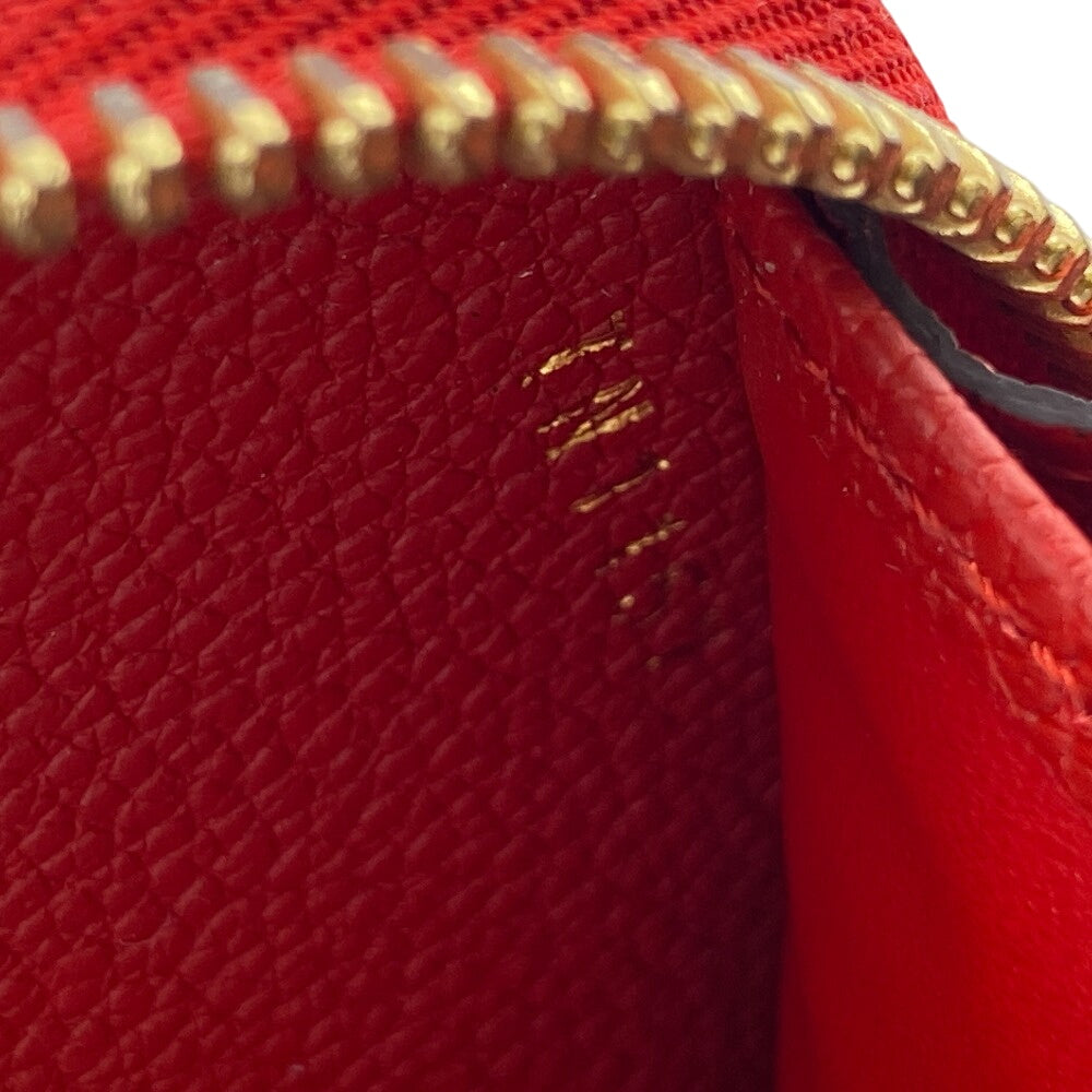 LOUIS VUITTON Long Wallet Purse M63691 leather Red Zip Around Monogram Ann Platt Zippy wallet Women Used Authentic