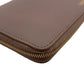 LOEWE Long Wallet Purse leather beige Zip around knot Shiny Nakapaf Women Used Authentic