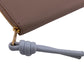 LOEWE Long Wallet Purse leather beige Zip around knot Shiny Nakapaf Women Used Authentic