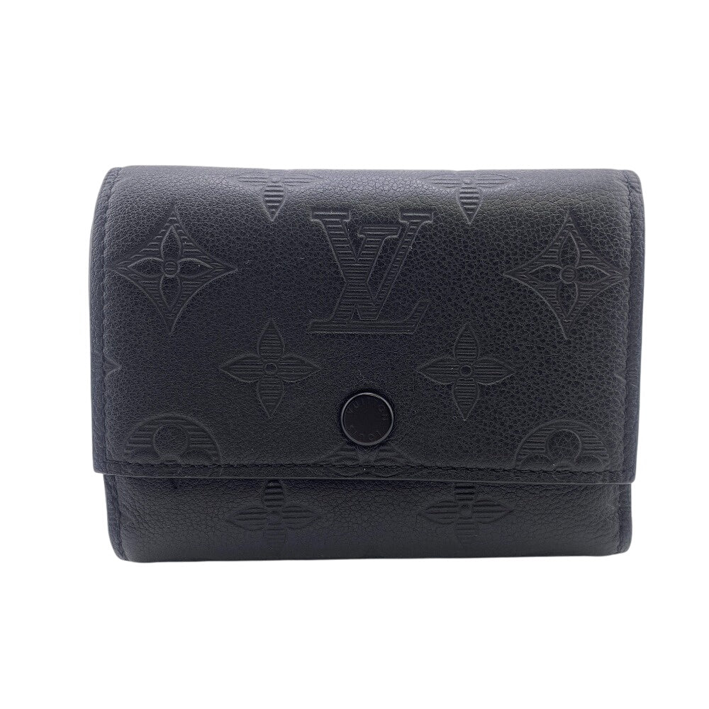 LOUIS VUITTON Tri-fold wallet M12635 leather black Monogram shadow Victor Wallet mens Used Authentic