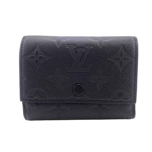LOUIS VUITTON Tri-fold wallet M12635 leather black Monogram shadow Victor Wallet mens Used Authentic