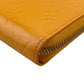 LOUIS VUITTON Long Wallet Purse M91733 Vernis yellow Zip Around Monogram Vernis Zippy wallet Women Used Authentic