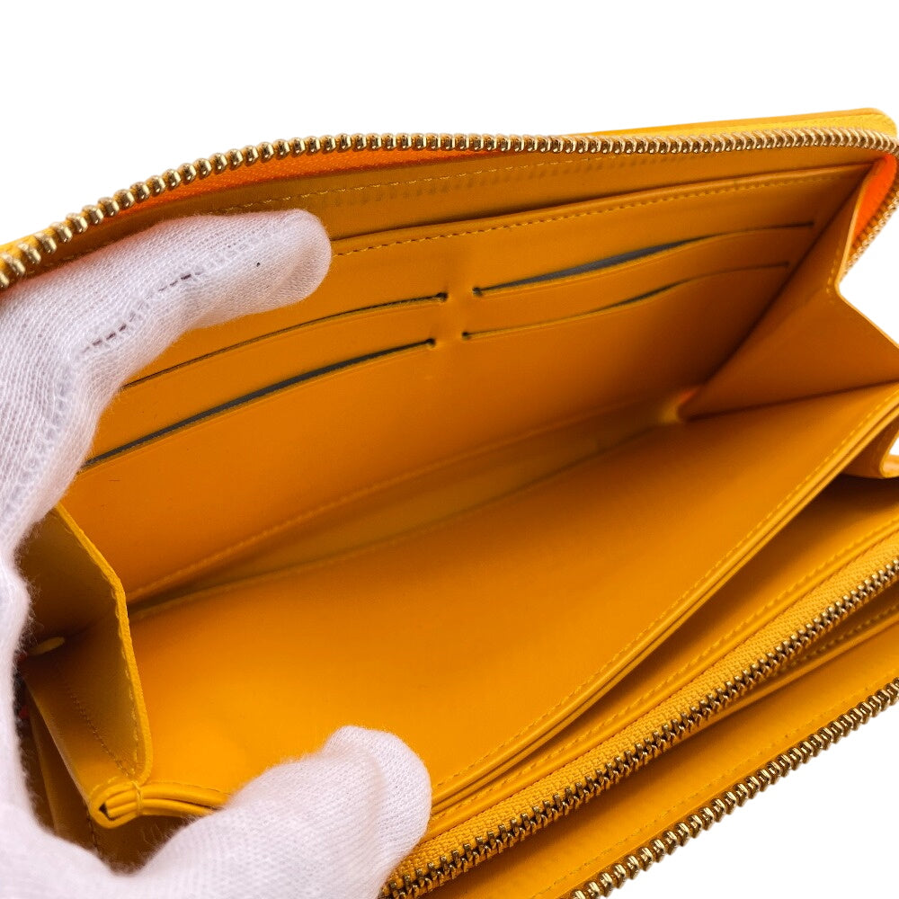 LOUIS VUITTON Long Wallet Purse M91733 Vernis yellow Zip Around Monogram Vernis Zippy wallet Women Used Authentic