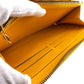 LOUIS VUITTON Long Wallet Purse M91733 Vernis yellow Zip Around Monogram Vernis Zippy wallet Women Used Authentic