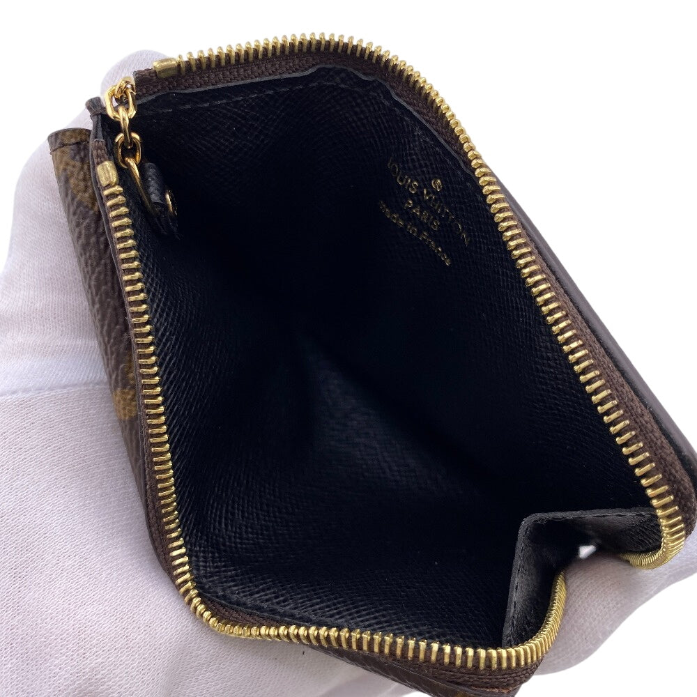 LOUIS VUITTON Coin case leather Brown Fragment case Monogram Porte Cartes Recto Verso Women Used Authentic