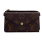 LOUIS VUITTON Coin case leather Brown Fragment case Monogram Porte Cartes Recto Verso Women Used Authentic