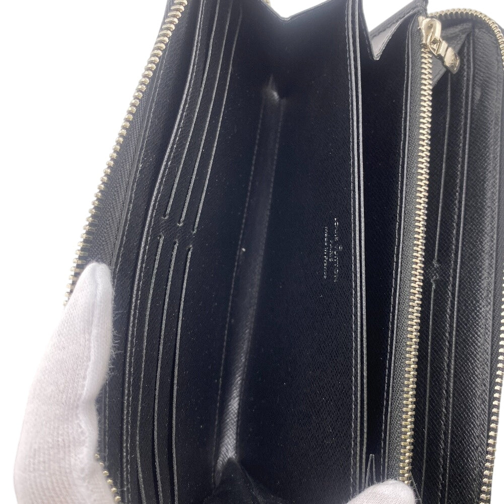 LOUIS VUITTON Long Wallet Purse M61857 leather black Zip Around Epi Zippy wallet mens Used Authentic