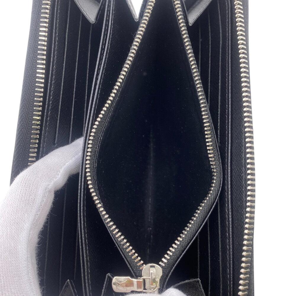 LOUIS VUITTON Long Wallet Purse M61857 leather black Zip Around Epi Zippy wallet mens Used Authentic