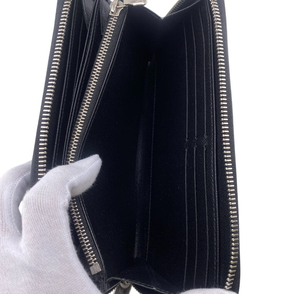 LOUIS VUITTON Long Wallet Purse M61857 leather black Zip Around Epi Zippy wallet mens Used Authentic