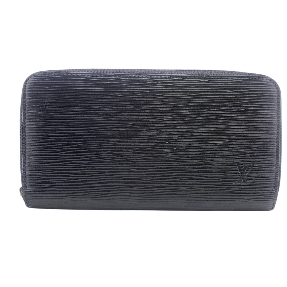 LOUIS VUITTON Long Wallet Purse M61857 leather black Zip Around Epi Zippy wallet mens Used Authentic