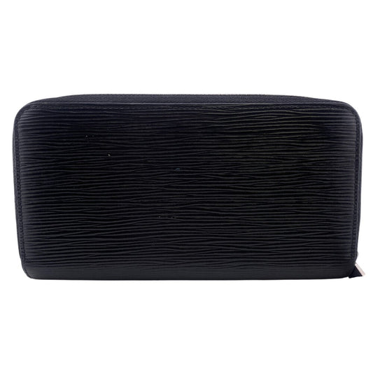LOUIS VUITTON Long Wallet Purse M61857 leather black Zip Around Epi Zippy wallet mens Used Authentic