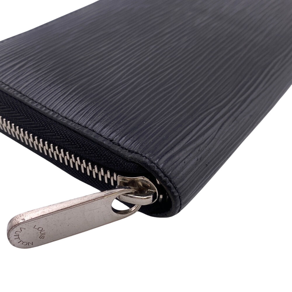 LOUIS VUITTON Long Wallet Purse M61857 leather black Zip Around Epi Zippy wallet mens Used Authentic