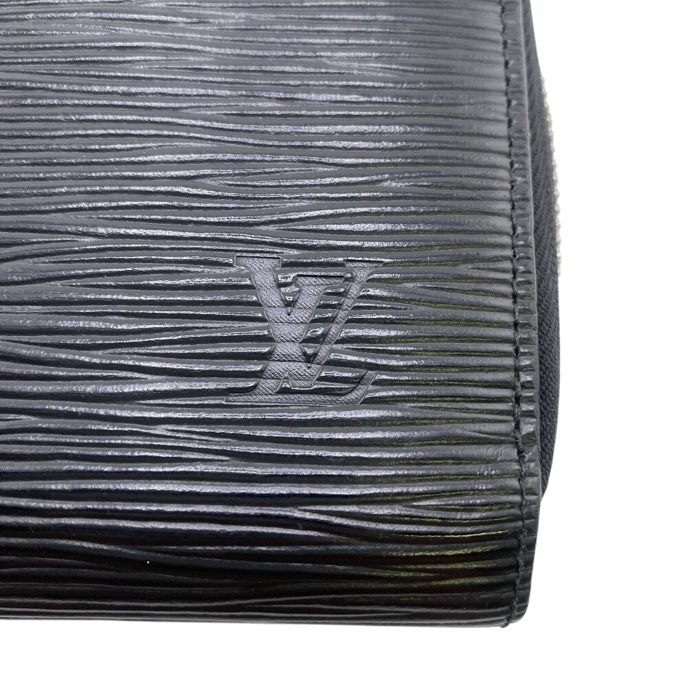 LOUIS VUITTON Long Wallet Purse M61857 leather black Zip Around Epi Zippy wallet mens Used Authentic