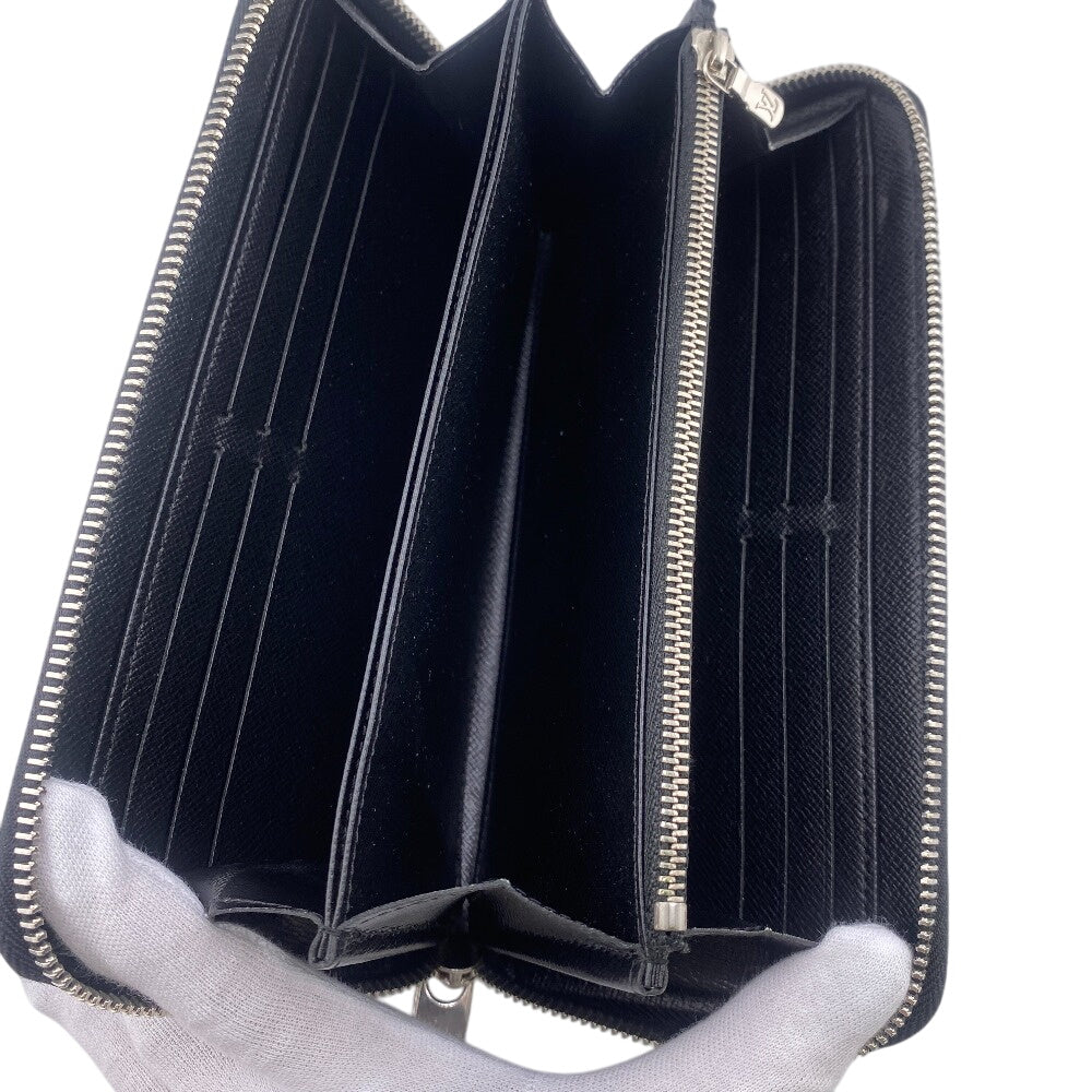 LOUIS VUITTON Long Wallet Purse M61857 leather black Zip Around Epi Zippy wallet mens Used Authentic
