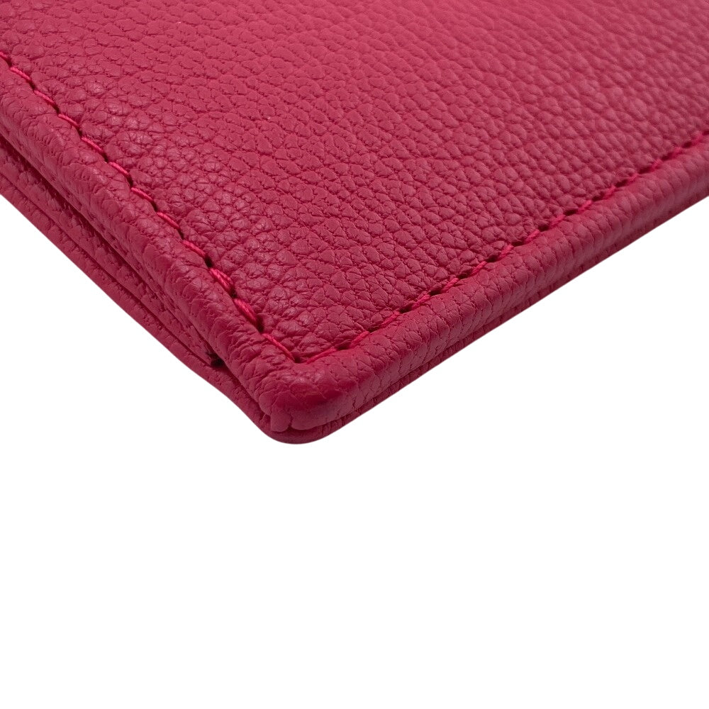 CHANEL Coin case leather pink Fragment case Card Case COCO Mark Women Used Authentic