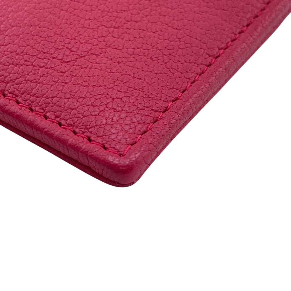 CHANEL Coin case leather pink Fragment case Card Case COCO Mark Women Used Authentic