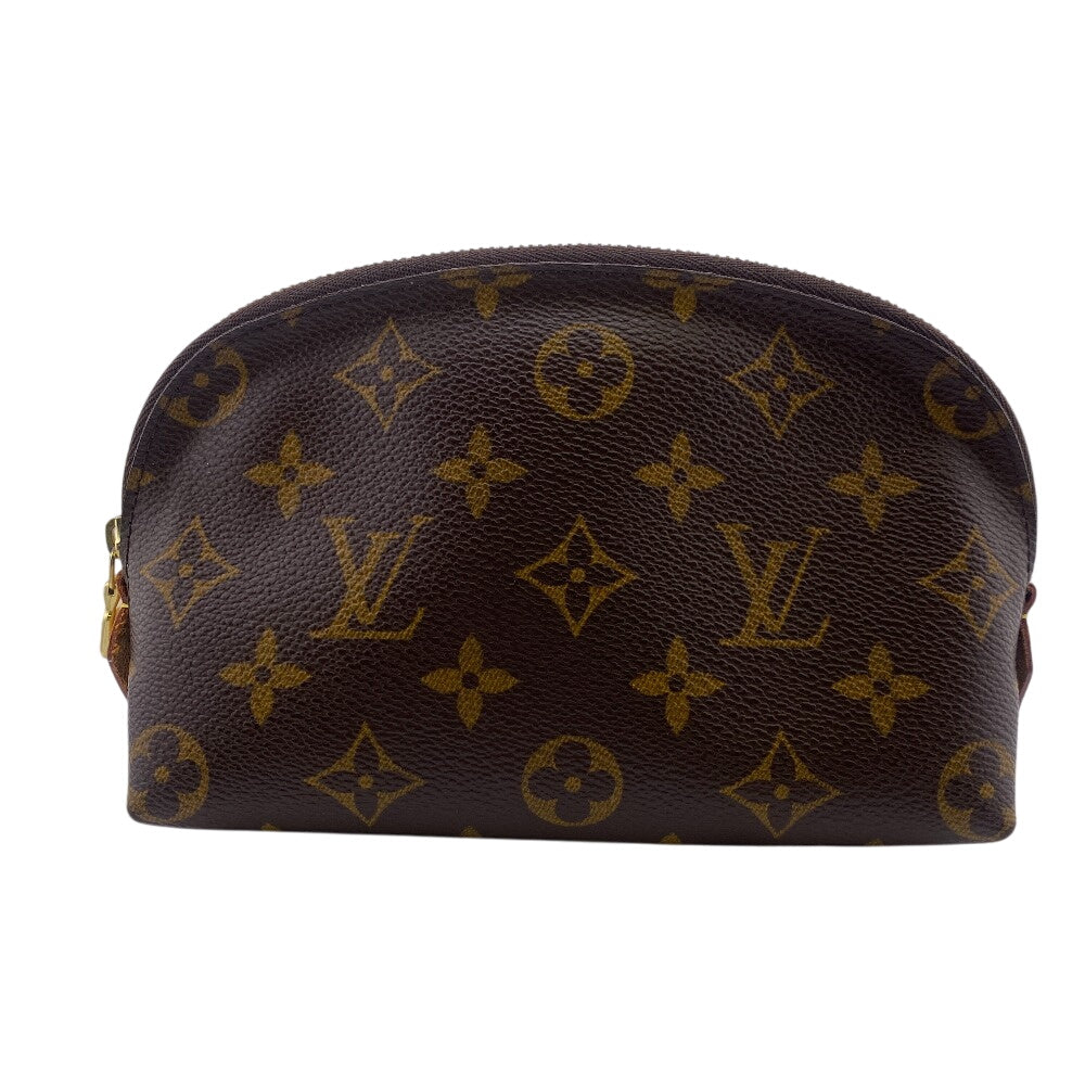 LOUIS VUITTON Cosmetics Pouch M47515 leather Brown Cosmetics Pouch Monogram Pochette CosmetiquePM Women Used Authentic