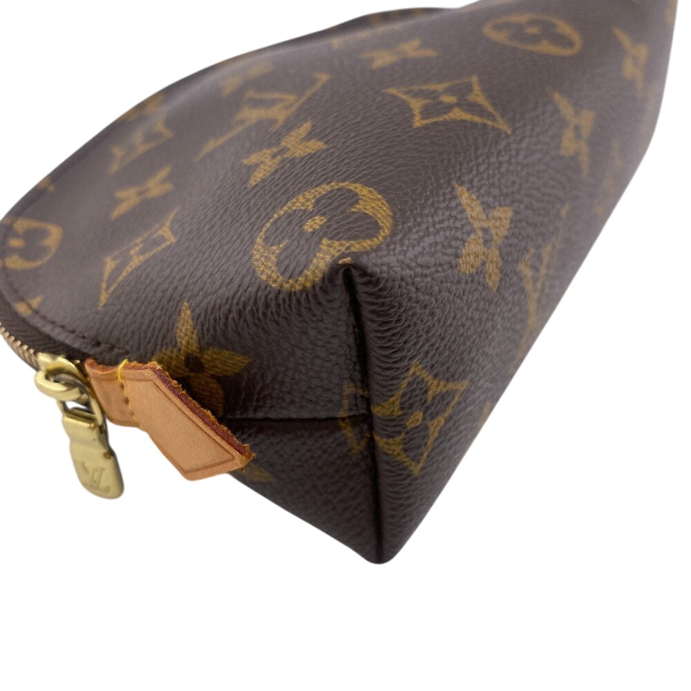 LOUIS VUITTON Cosmetics Pouch M47515 leather Brown Cosmetics Pouch Monogram Pochette CosmetiquePM Women Used Authentic