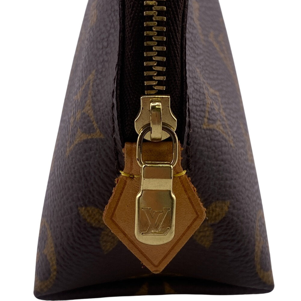 LOUIS VUITTON Cosmetics Pouch M47515 leather Brown Cosmetics Pouch Monogram Pochette CosmetiquePM Women Used Authentic
