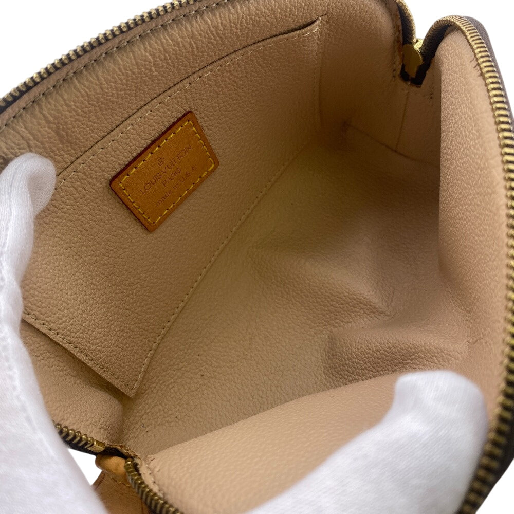 LOUIS VUITTON Cosmetics Pouch M47515 leather Brown Cosmetics Pouch Monogram Pochette CosmetiquePM Women Used Authentic
