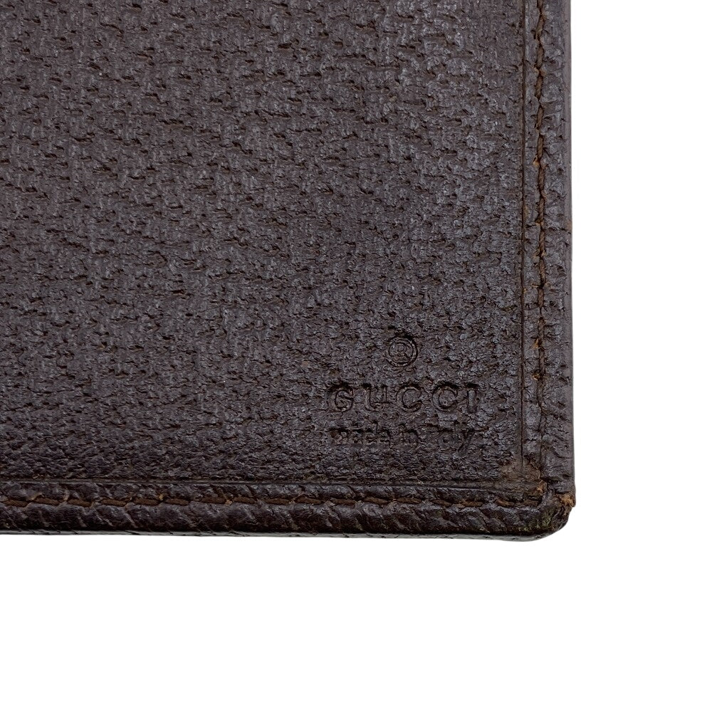 GUCCI Long Wallet Purse 118377 GG canvas, leather Brown