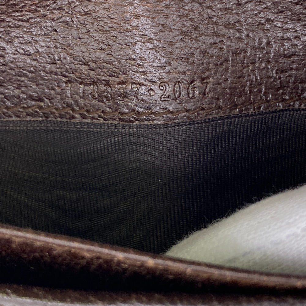 GUCCI Long Wallet Purse 118377 GG canvas, leather Brown