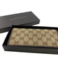 GUCCI Long Wallet Purse 118377 GG canvas, leather Brown