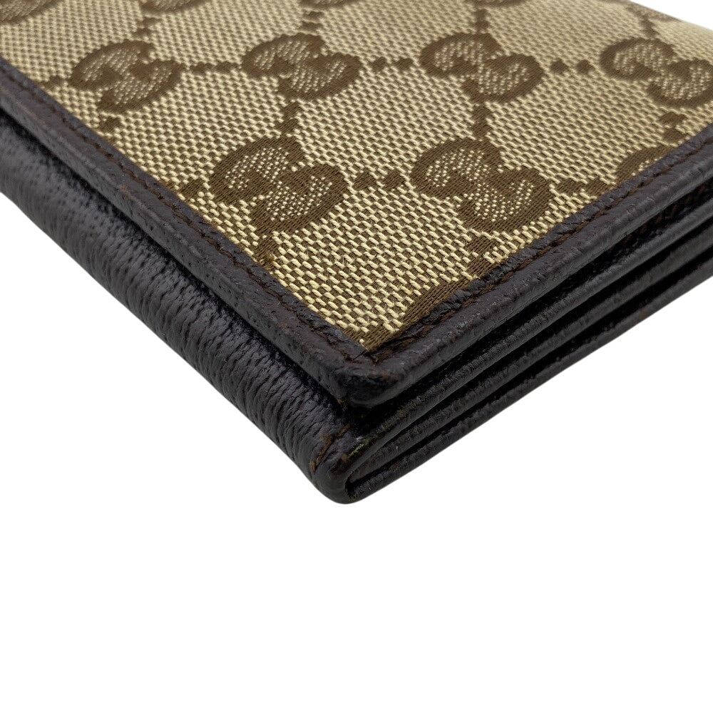 GUCCI Long Wallet Purse 118377 GG canvas, leather Brown
