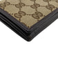 GUCCI Long Wallet Purse 118377 GG canvas, leather Brown