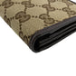 GUCCI Long Wallet Purse 118377 GG canvas, leather Brown