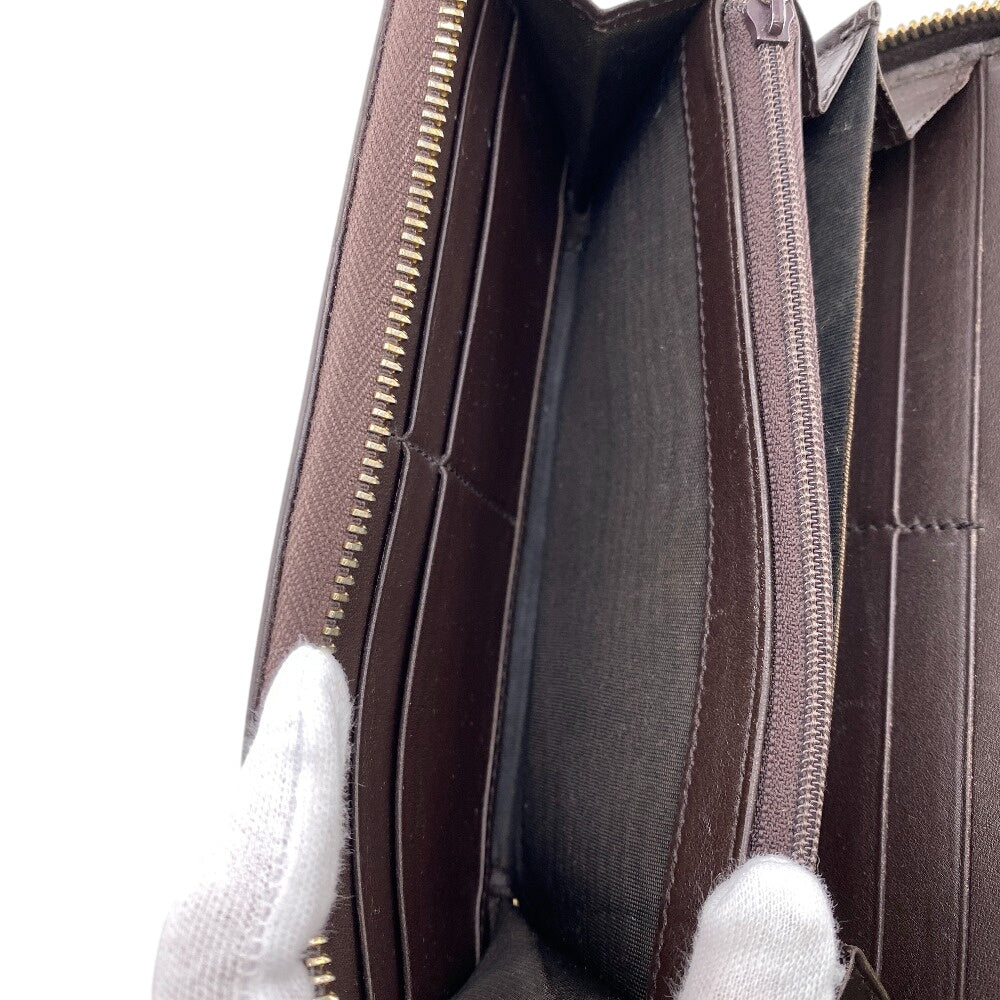 GUCCI Long Wallet Purse 307980 leather Brown Zip Around Guccisima GG Women Used Authentic