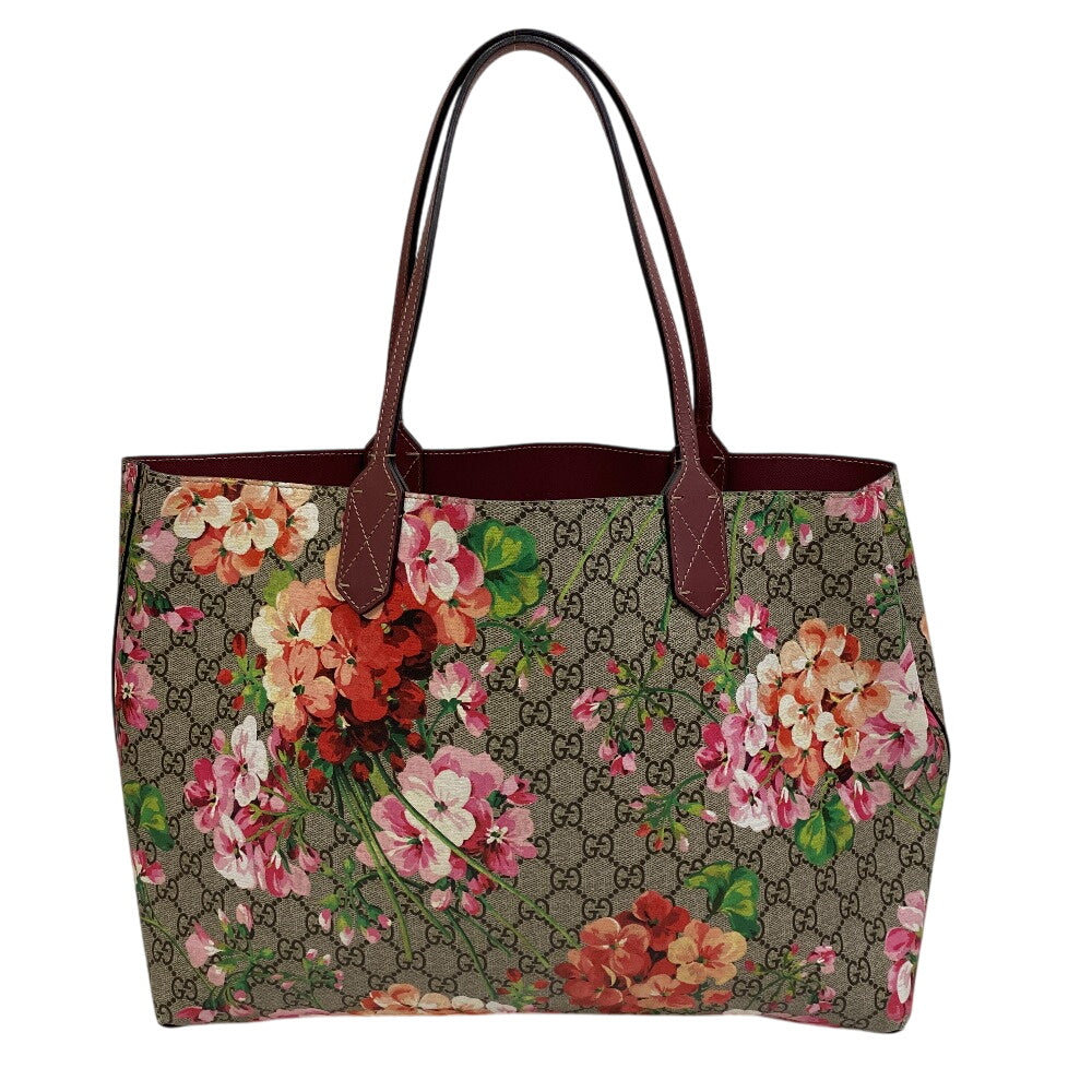GUCCI Tote Bag 368568 GG Supreme Canvas beige Shoulder Bag GG Blooms Women Used Authentic