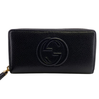 GUCCI Long Wallet Purse 598187 leather black Soho