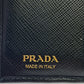 PRADA Bifold Wallet 1MV204 Leather, Saffiano NERO Compact wallet Women Used Authentic