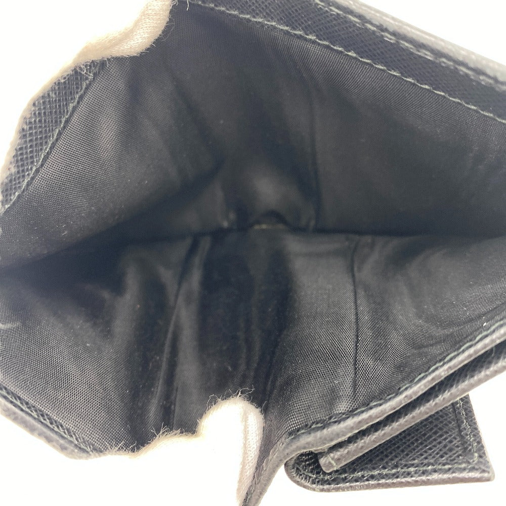 PRADA Bifold Wallet 1MV204 Leather, Saffiano NERO Compact wallet Women Used Authentic
