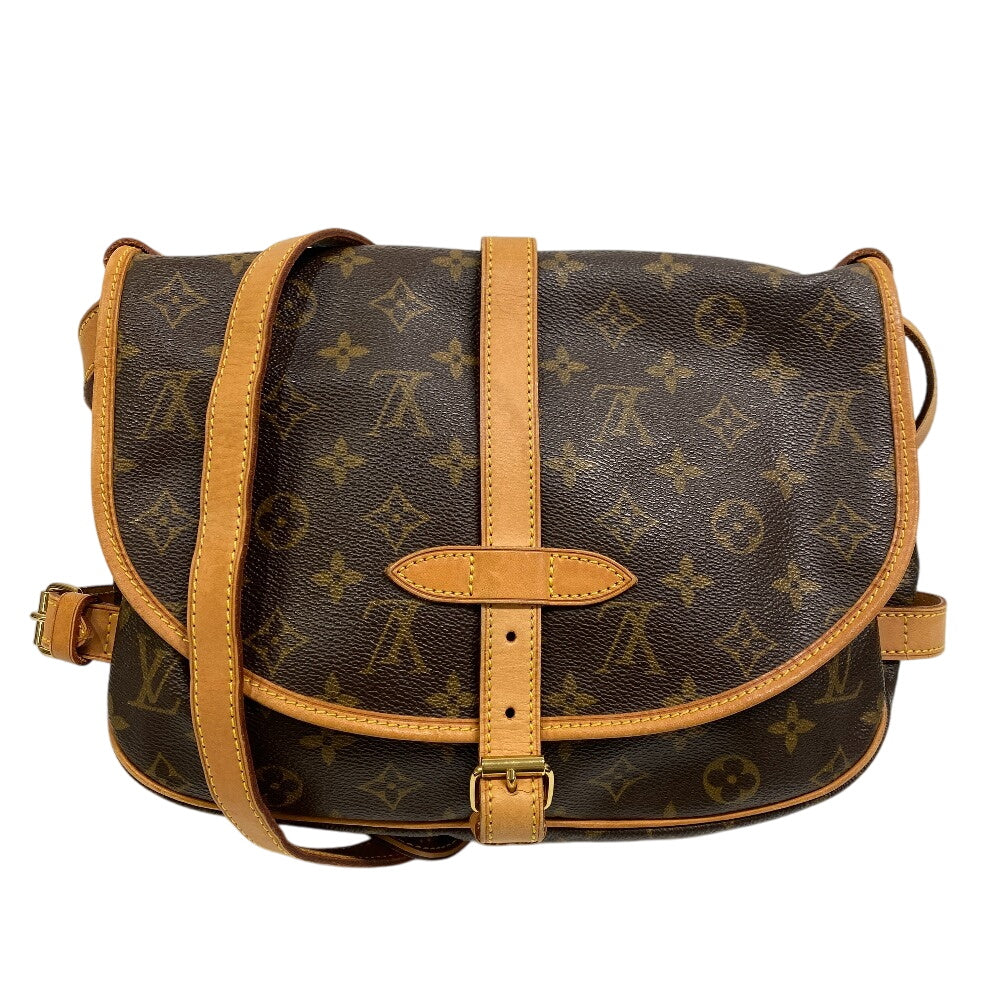 LOUIS VUITTON Shoulder Bag M42256 leather Brown Monogram Saumur 30