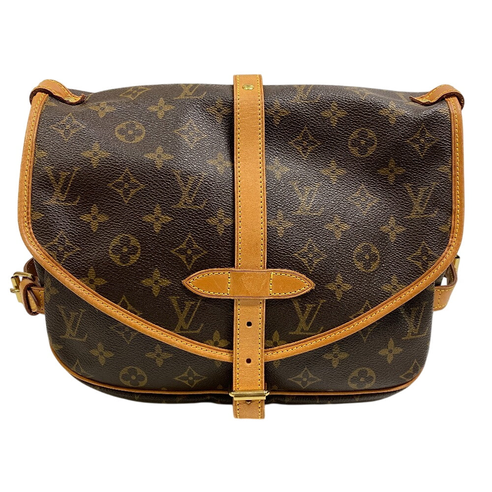 LOUIS VUITTON Shoulder Bag M42256 leather Brown Monogram Saumur 30