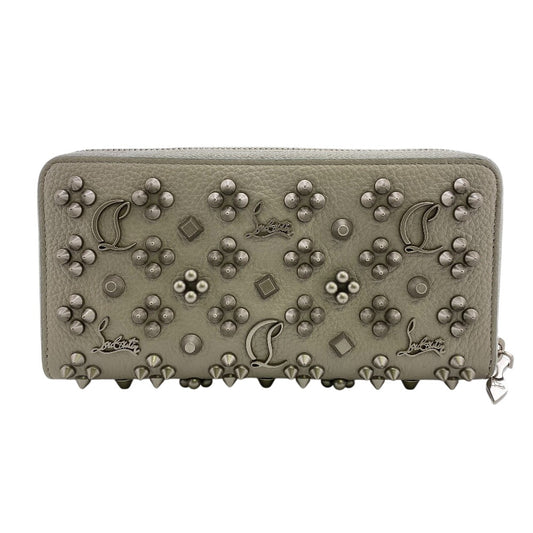 Christian Louboutin Long Wallet Purse leather gray Panettone