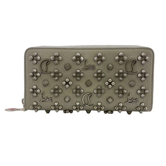 Christian Louboutin Long Wallet Purse leather gray Panettone