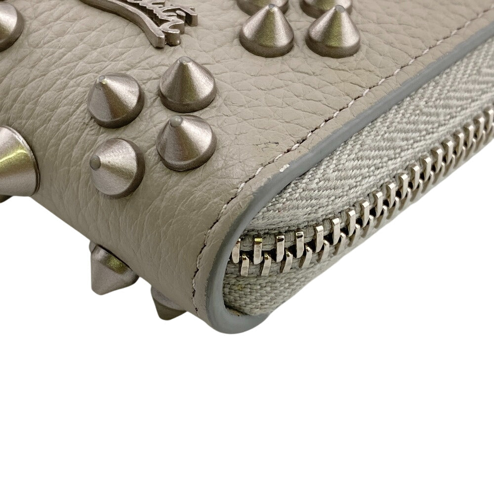 Christian Louboutin Long Wallet Purse leather gray Panettone