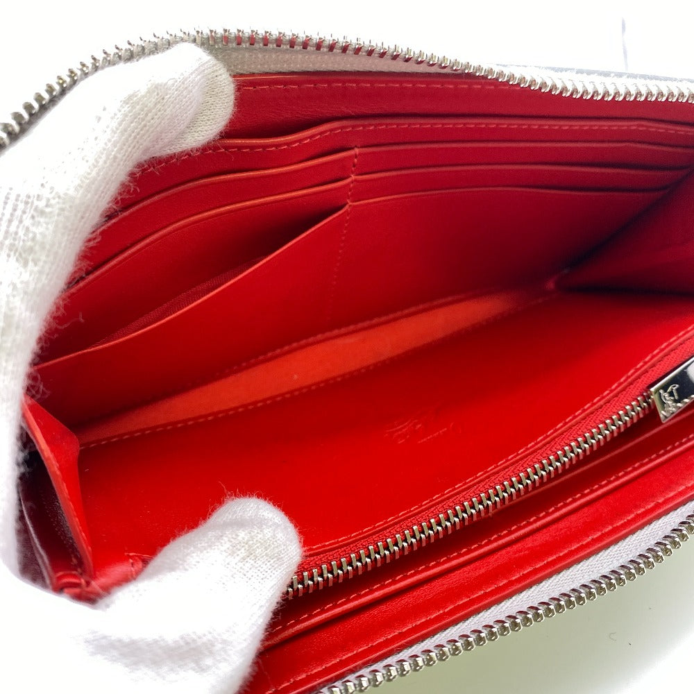 Christian Louboutin Long Wallet Purse leather gray Panettone