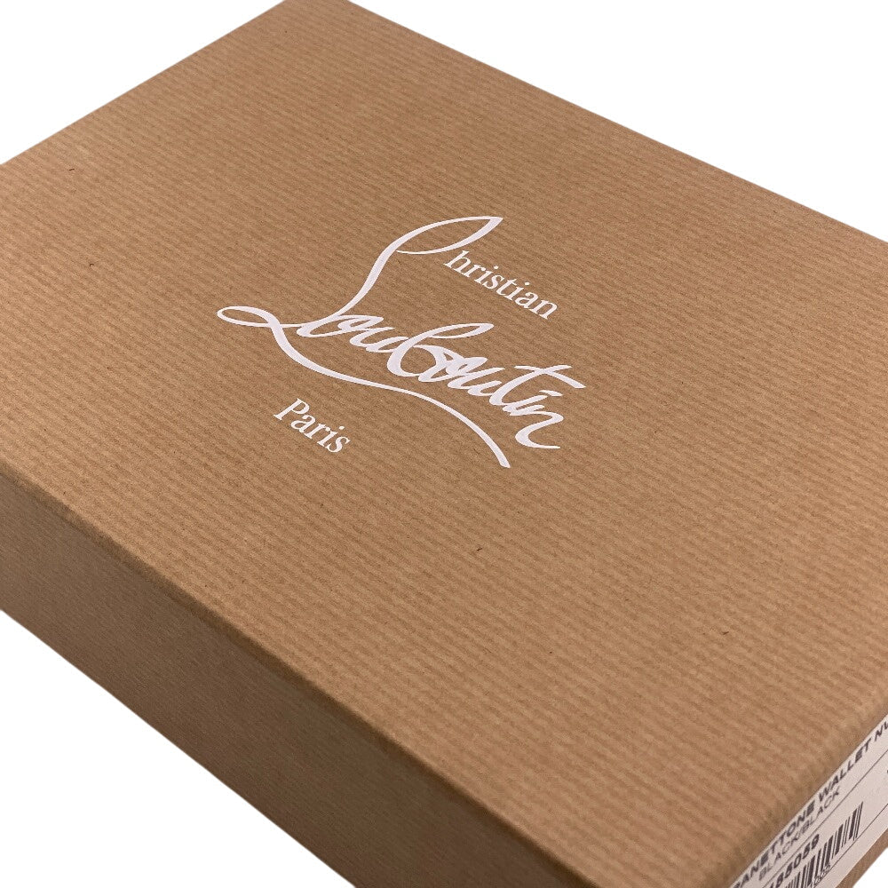 Christian Louboutin Long Wallet Purse leather black Panettone