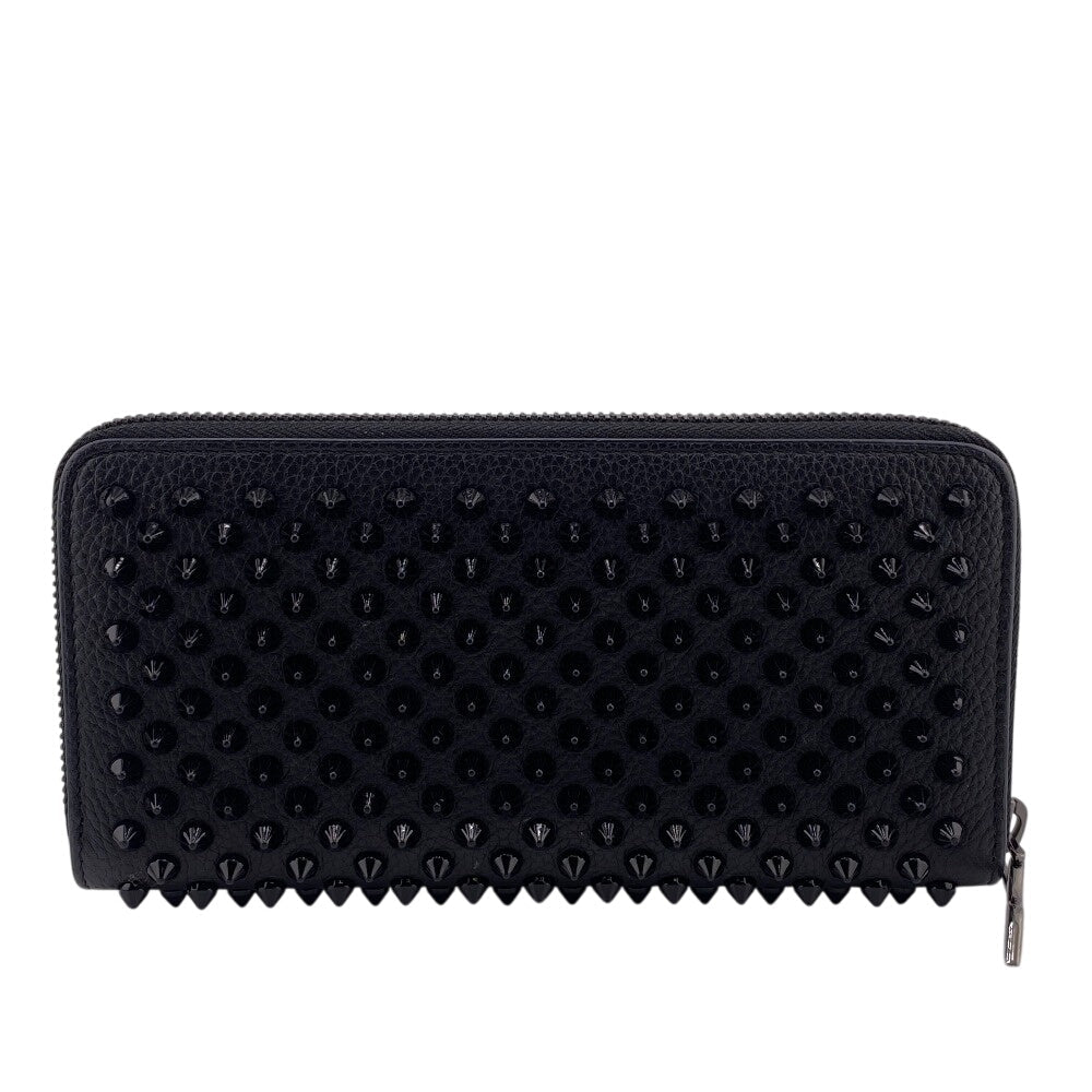 Christian Louboutin Long Wallet Purse leather black Panettone