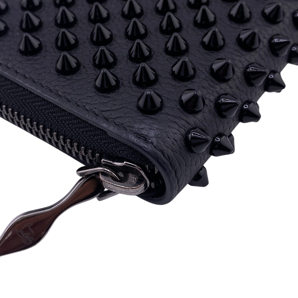 Christian Louboutin Long Wallet Purse leather black Panettone