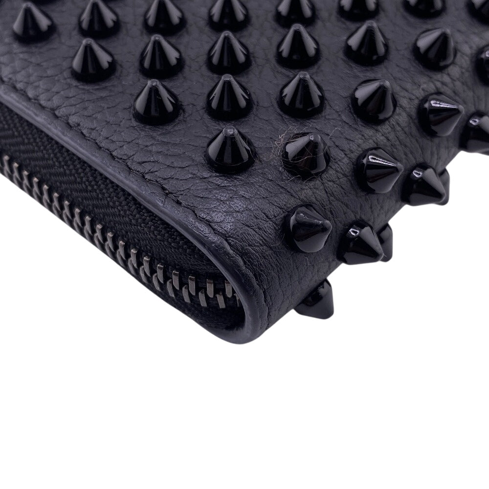 Christian Louboutin Long Wallet Purse leather black Panettone