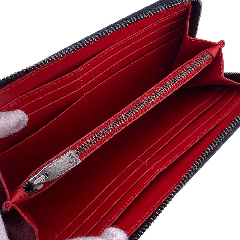 Christian Louboutin Long Wallet Purse leather black Panettone